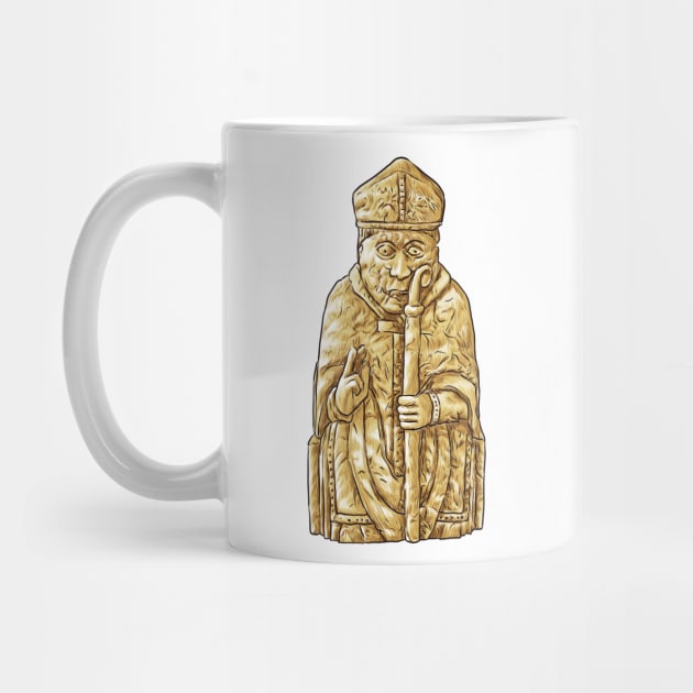 Divine Strategy Unleashed: The Lewis Chessmen Bishop Design by Holymayo Tee